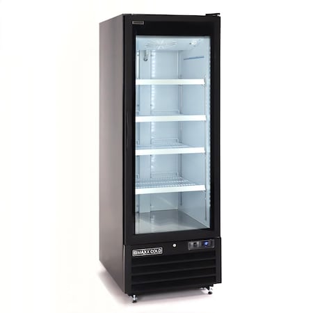 Maxx Cold Single Glass Door Merchandiser Freezer, Large, 27 in.W, 30 cu. ft., in Black MXGDM-30FBHC